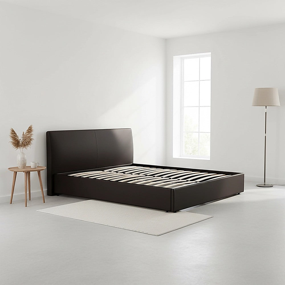 PU Leather Double Bed Ensemble Frame