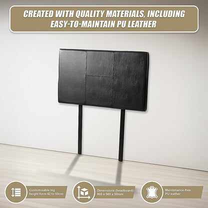 PU Leather Single Bed Headboard Bedhead - Black V63-768065