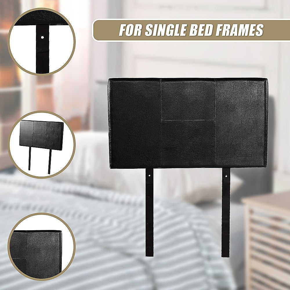 PU Leather Single Bed Headboard Bedhead - Black V63-768065