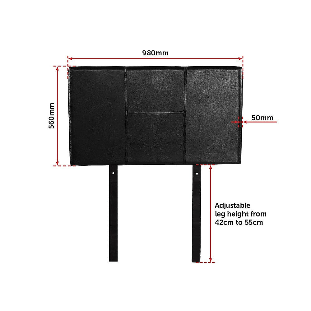 PU Leather Single Bed Headboard Bedhead - Black V63-768065