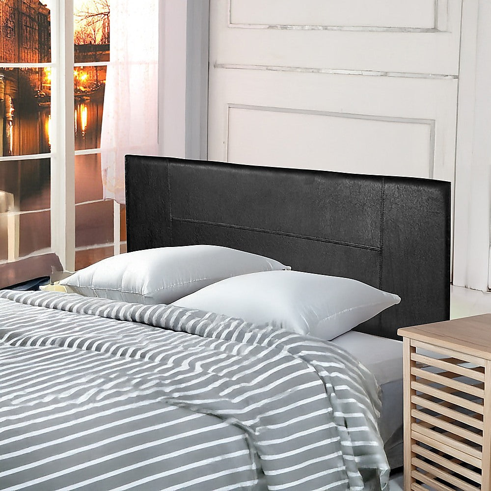 PU Leather Double Bed Headboard Bedhead - Black V63-768095