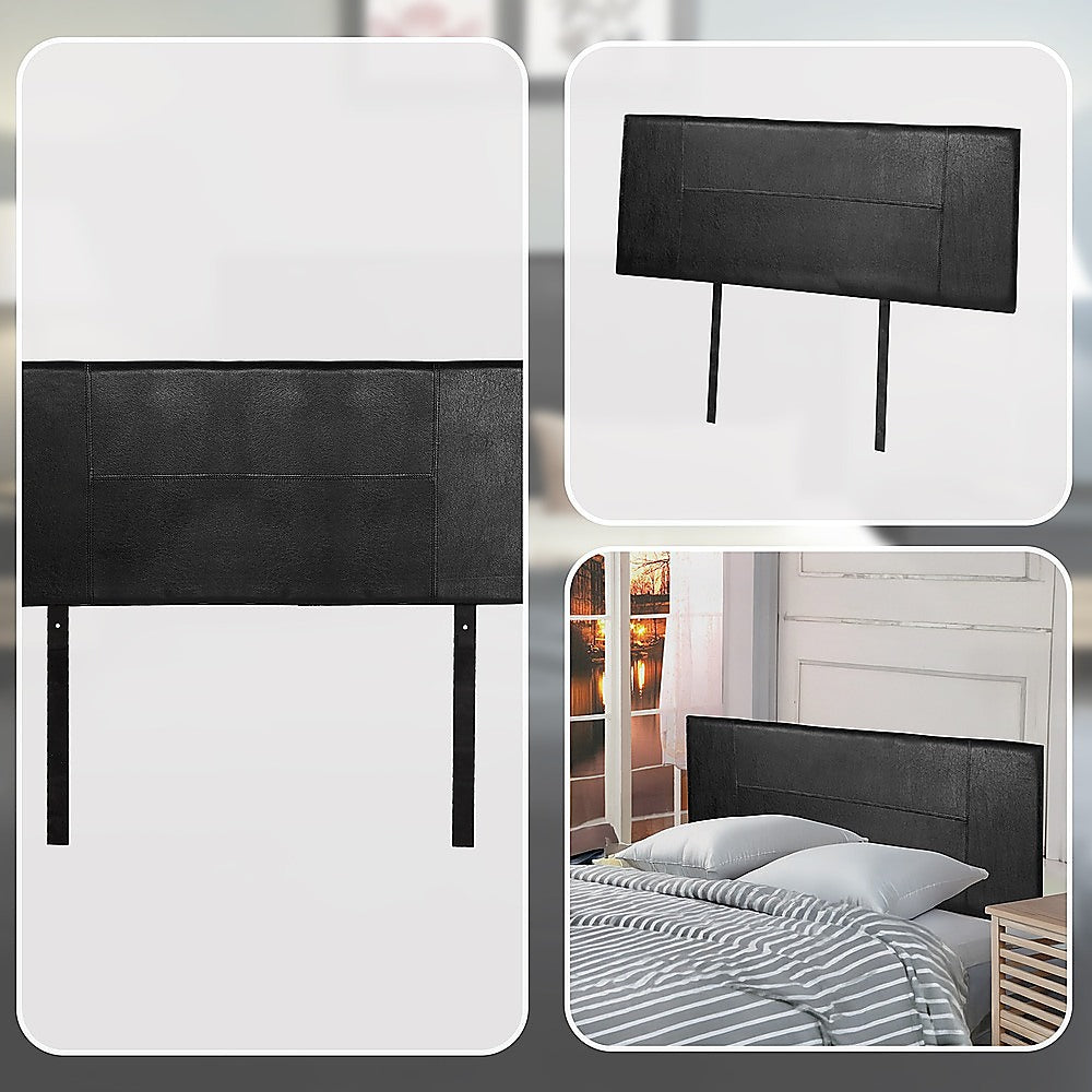 PU Leather Double Bed Headboard Bedhead - Black V63-768095
