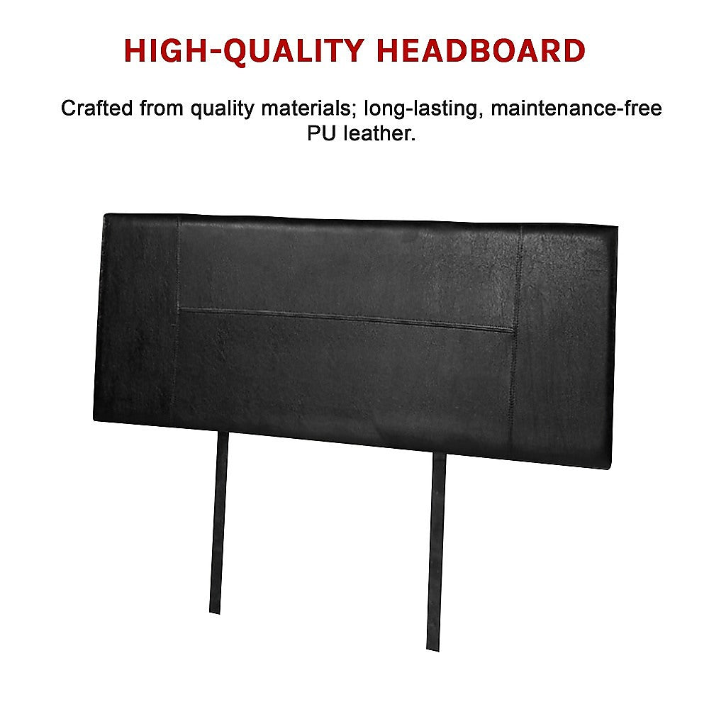 PU Leather Double Bed Headboard Bedhead - Black V63-768095