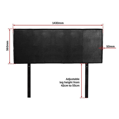 PU Leather Double Bed Headboard Bedhead - Black V63-768095