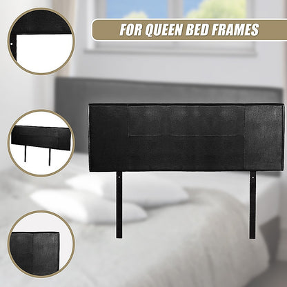 PU Leather Queen Bed Headboard Bedhead - Black V63-768125