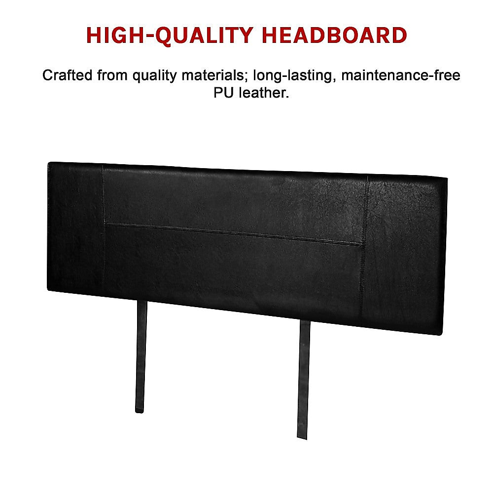 PU Leather Queen Bed Headboard Bedhead - Black V63-768125