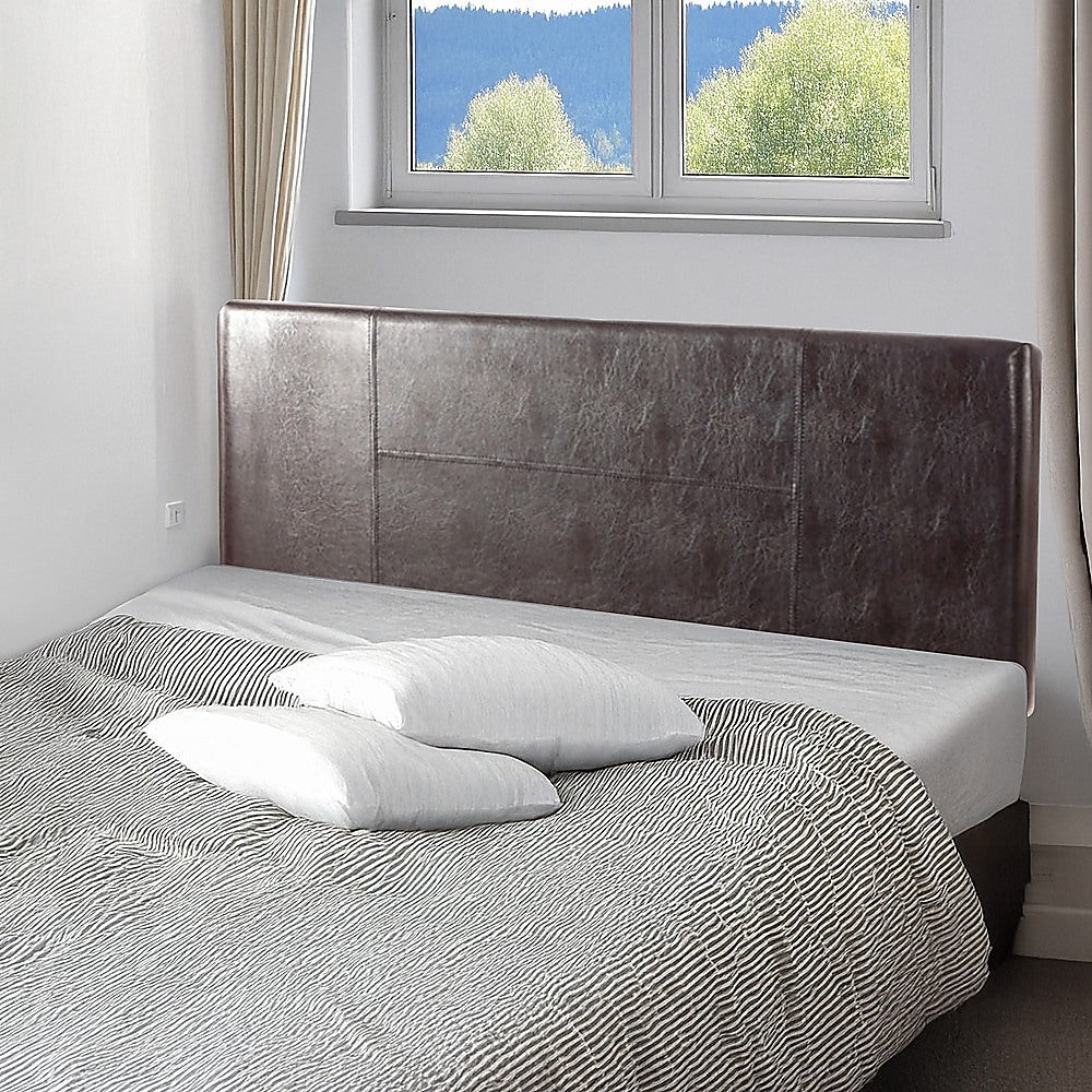 PU Leather Queen Bed Headboard Bedhead - Brown V63-768135