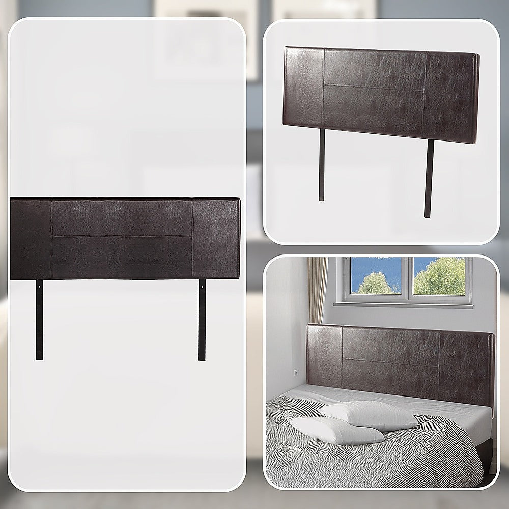 PU Leather Queen Bed Headboard Bedhead - Brown V63-768135