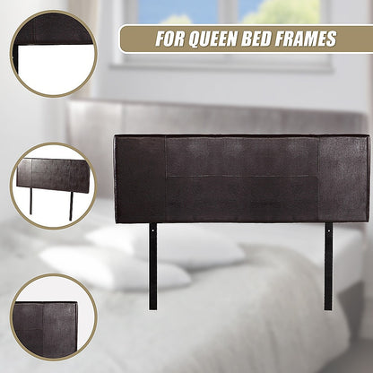 PU Leather Queen Bed Headboard Bedhead - Brown V63-768135