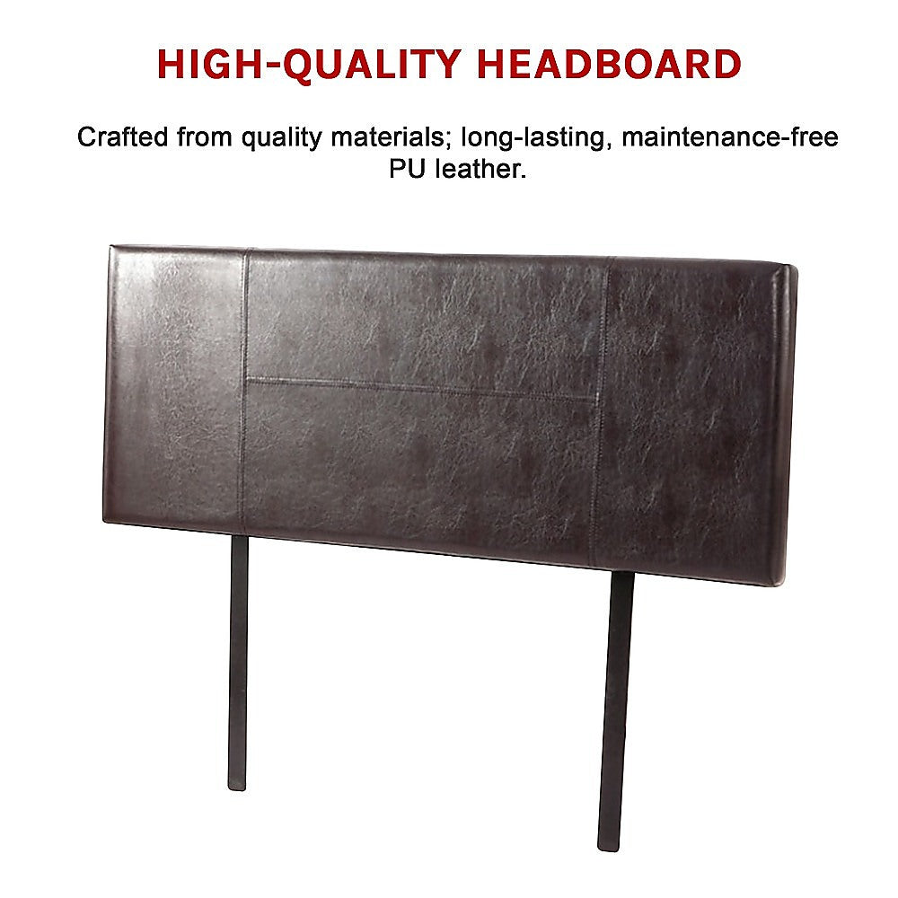 PU Leather Queen Bed Headboard Bedhead - Brown V63-768135