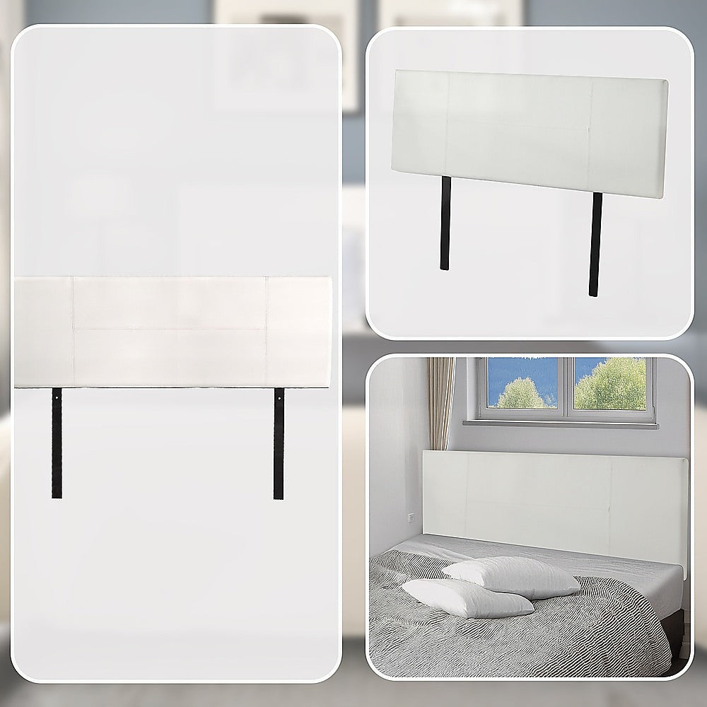 PU Leather Queen Bed Headboard Bedhead - White V63-768145