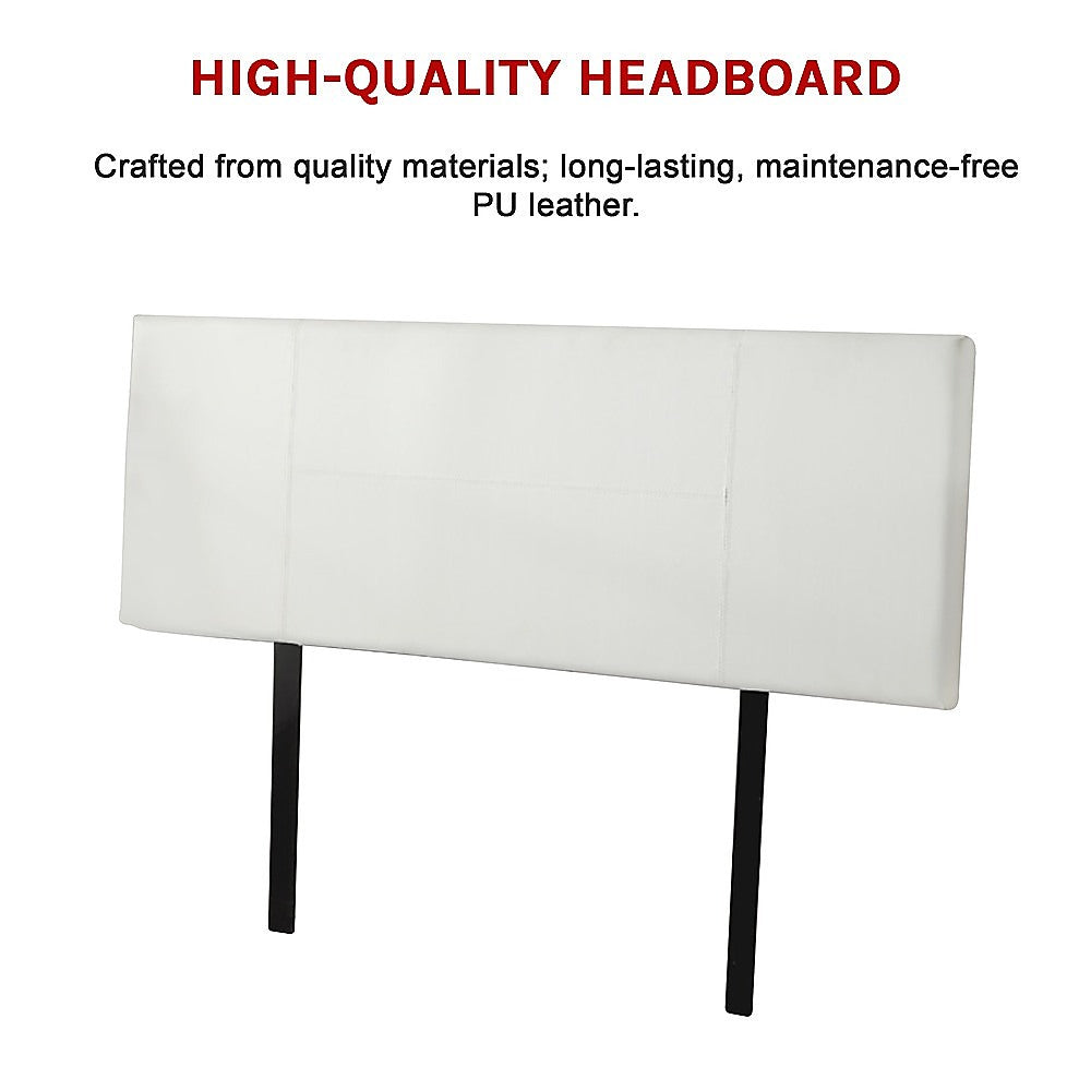 PU Leather Queen Bed Headboard Bedhead - White V63-768145