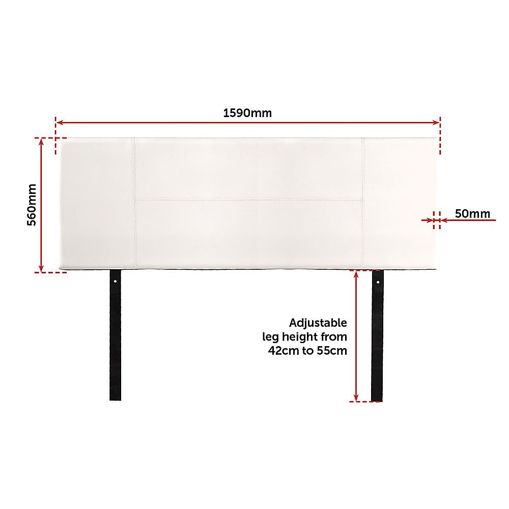 PU Leather Queen Bed Headboard Bedhead - White V63-768145