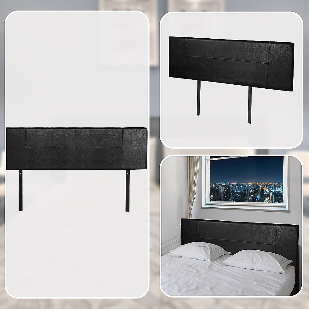 PU Leather King Bed Headboard Bedhead - Black V63-768155