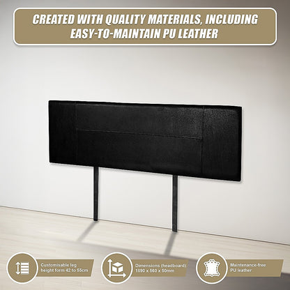 PU Leather King Bed Headboard Bedhead - Black V63-768155