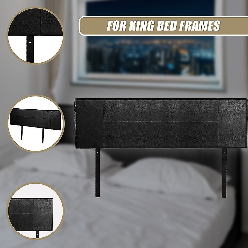 PU Leather King Bed Headboard Bedhead - Black V63-768155