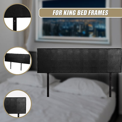 PU Leather King Bed Headboard Bedhead - Black V63-768155