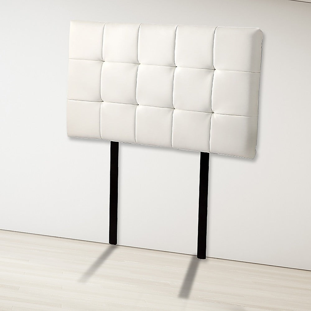 PU Leather Single Bed Deluxe Headboard Bedhead - White V63-768205