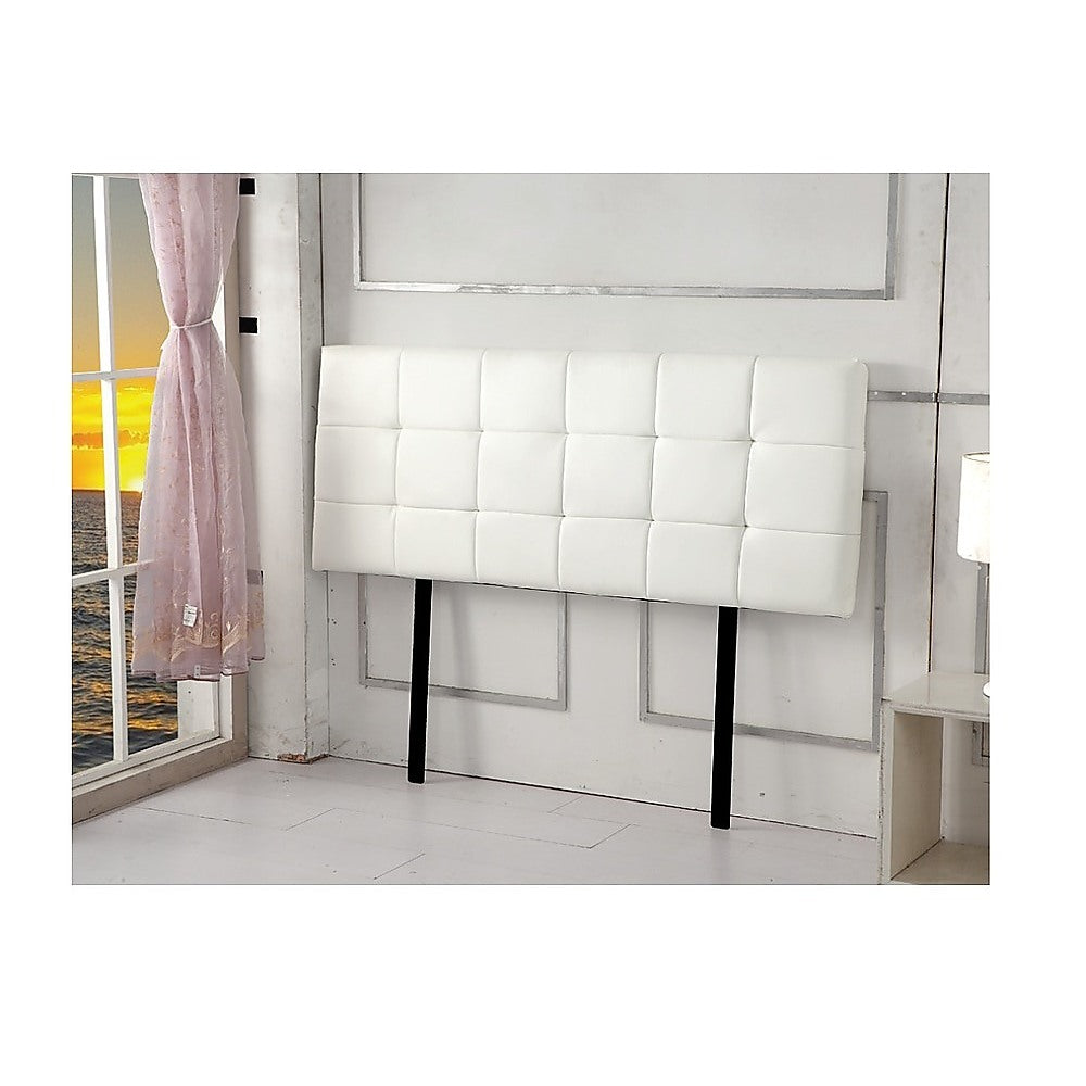PU Leather Double Bed Deluxe Headboard Bedhead - White V63-768235