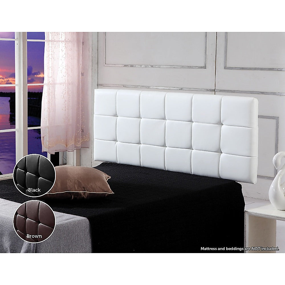 PU Leather Double Bed Deluxe Headboard Bedhead - White V63-768235