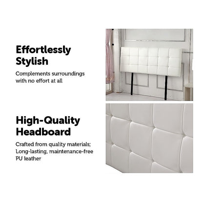 PU Leather Double Bed Deluxe Headboard Bedhead - White V63-768235