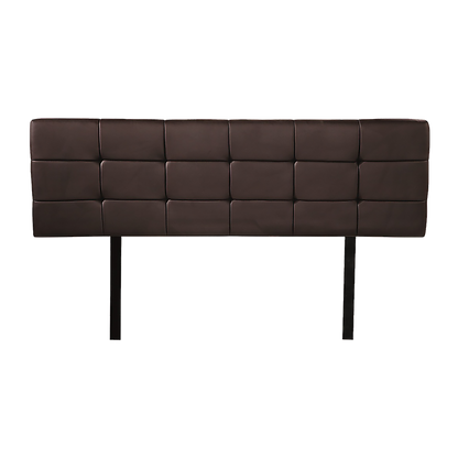 PU Leather Queen Bed Deluxe Headboard Bedhead - Brown V63-768255