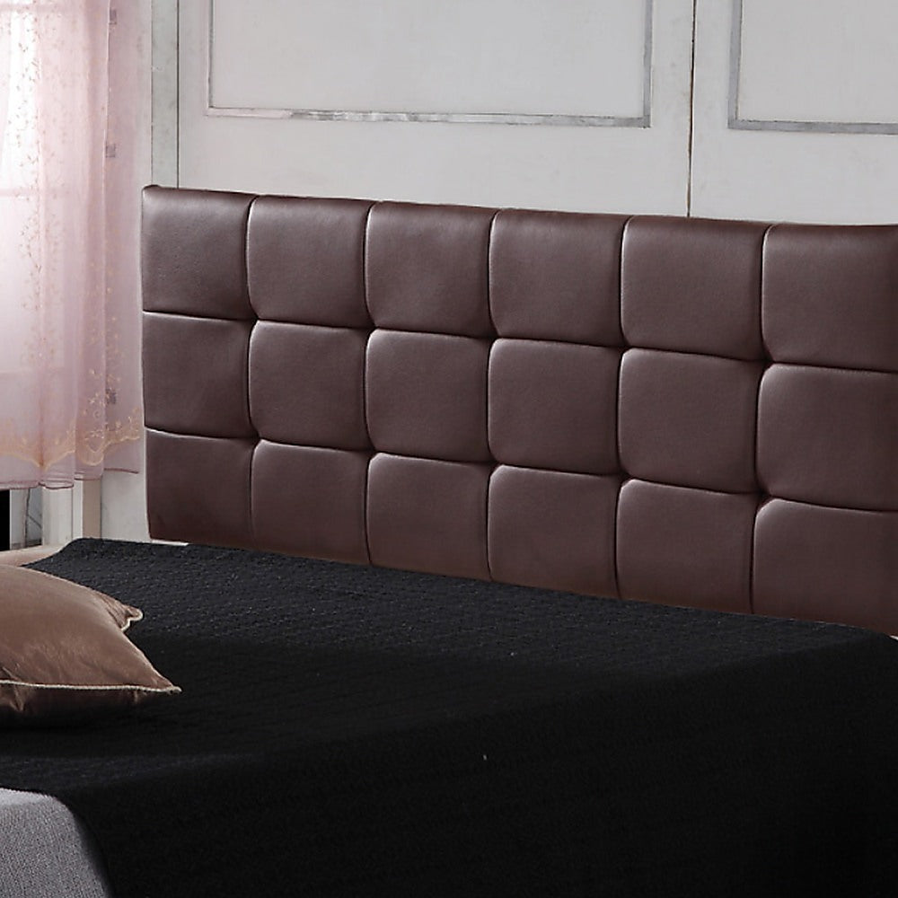 PU Leather Queen Bed Deluxe Headboard Bedhead - Brown V63-768255