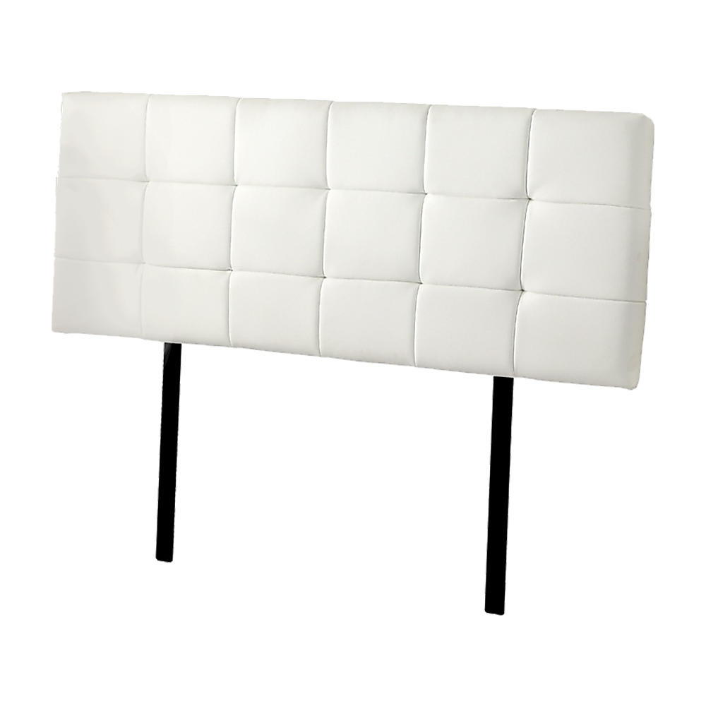 PU Leather Queen Bed Deluxe Headboard Bedhead - White V63-768265