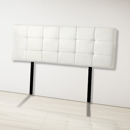 PU Leather King Bed Deluxe Headboard Bedhead - White V63-768275