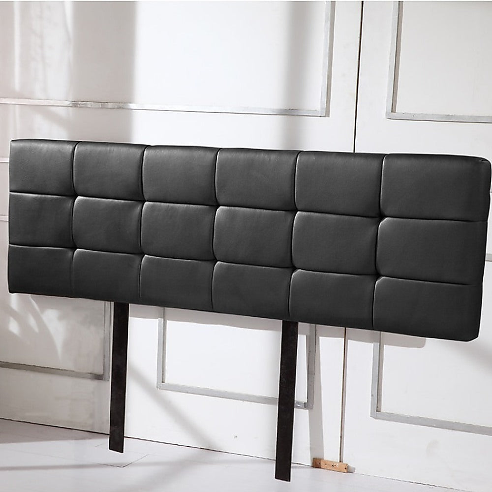 PU Leather King Bed Deluxe Headboard Bedhead - Black V63-768295