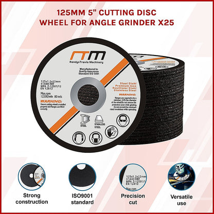 125mm 5" Cutting Disc Wheel for Angle Grinder x25 V63-768655