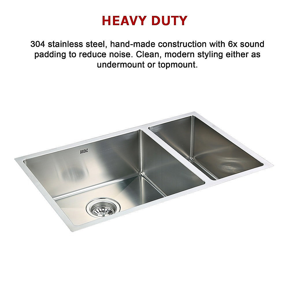 715x440mm Handmade Stainless Steel Undermount / Topmount Kitchen Sink with Waste V63-770035