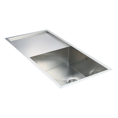 960x450mm Handmade Stainless Steel Undermount / Topmount Kitchen Sink with Waste V63-770045
