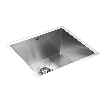 510x450mm Handmade Stainless Steel Undermount / Topmount Kitchen Laundry Sink with Waste V63-770055