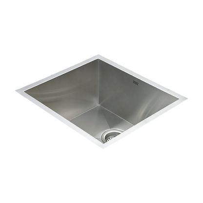 510x450mm Handmade Stainless Steel Undermount / Topmount Kitchen Laundry Sink with Waste V63-770055