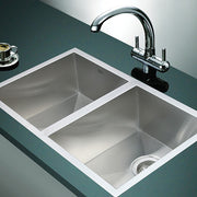770x450mm Handmade Stainless Steel Undermount / Topmount Kitchen Sink with Waste V63-770065