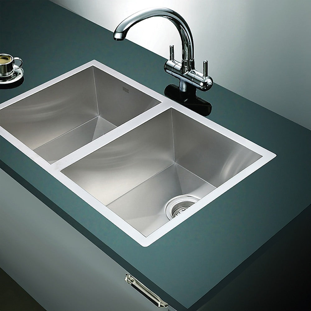 770x450mm Handmade Stainless Steel Undermount / Topmount Kitchen Sink with Waste V63-770065