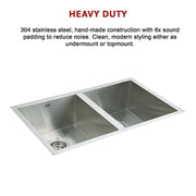 770x450mm Handmade Stainless Steel Undermount / Topmount Kitchen Sink with Waste V63-770065