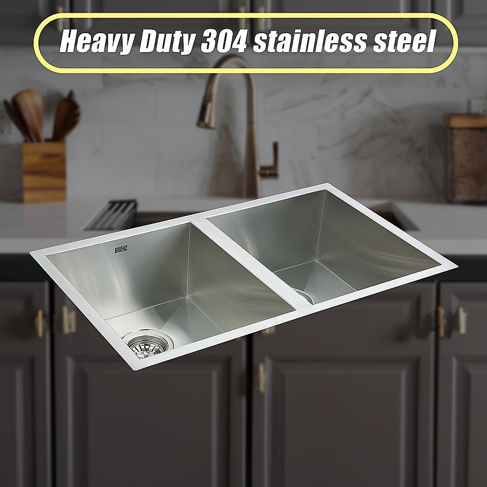 770x450mm Handmade Stainless Steel Undermount / Topmount Kitchen Sink with Waste V63-770065