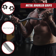Heavy Duty EZ Curl Barbell - Weightlifting Bar with Spinlock Collars for Gym Training V63-770275