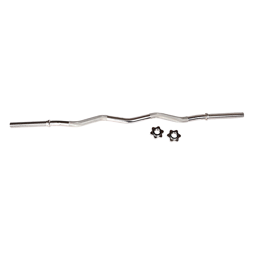 Heavy Duty EZ Curl Barbell - Weightlifting Bar with Spinlock Collars for Gym Training V63-770275