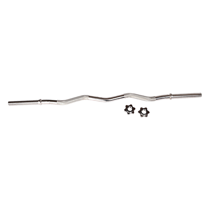 Heavy Duty EZ Curl Barbell - Weightlifting Bar with Spinlock Collars for Gym Training V63-770275