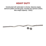 Heavy Duty EZ Curl Barbell - Weightlifting Bar with Spinlock Collars for Gym Training V63-770275