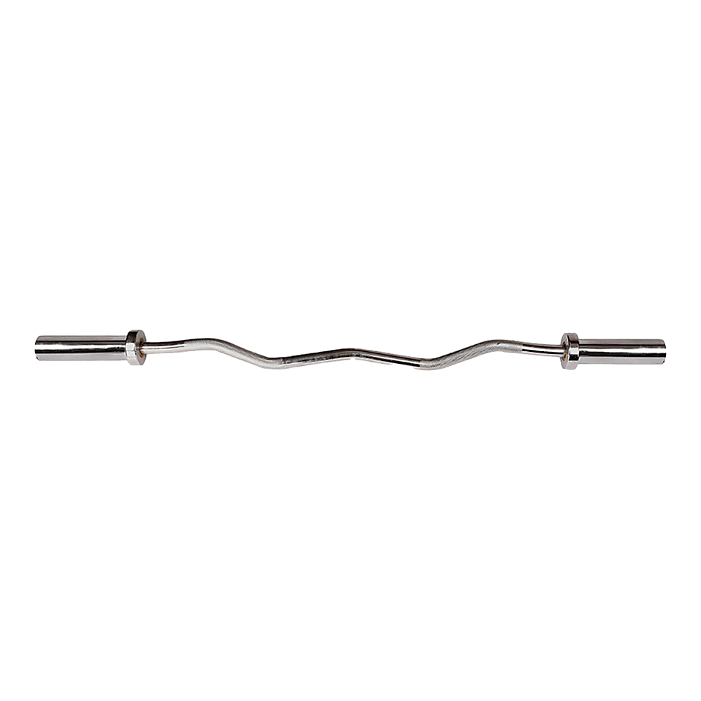 120cm Chrome Olympic EZ Curl Bar - Weightlifting Barbell for Home Gym Training V63-770285