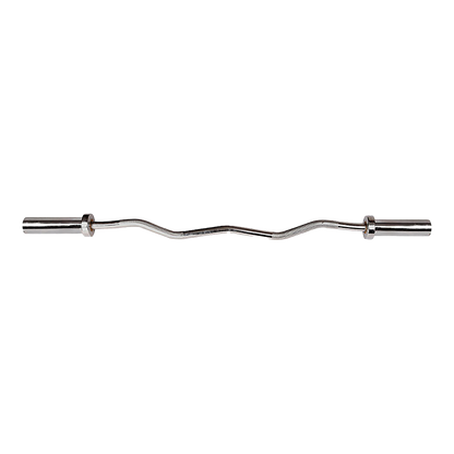 120cm Chrome Olympic EZ Curl Bar - Weightlifting Barbell for Home Gym Training V63-770285