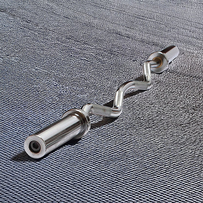 120cm Chrome Olympic EZ Curl Bar - Weightlifting Barbell for Home Gym Training V63-770285