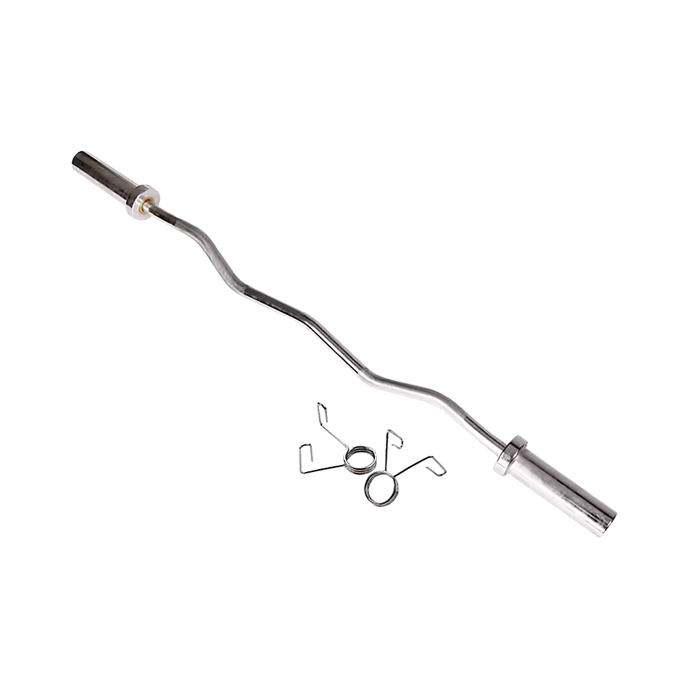 120cm Chrome Olympic EZ Curl Bar - Weightlifting Barbell for Home Gym Training V63-770285