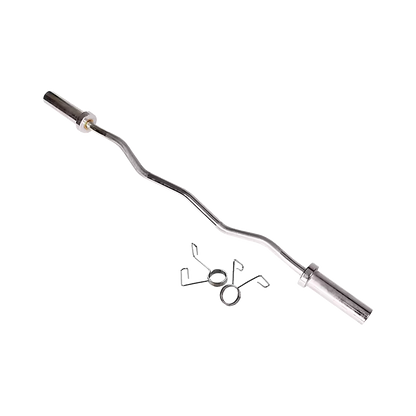120cm Chrome Olympic EZ Curl Bar - Weightlifting Barbell for Home Gym Training V63-770285