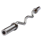 120cm Chrome Olympic EZ Curl Bar - Weightlifting Barbell for Home Gym Training V63-770285