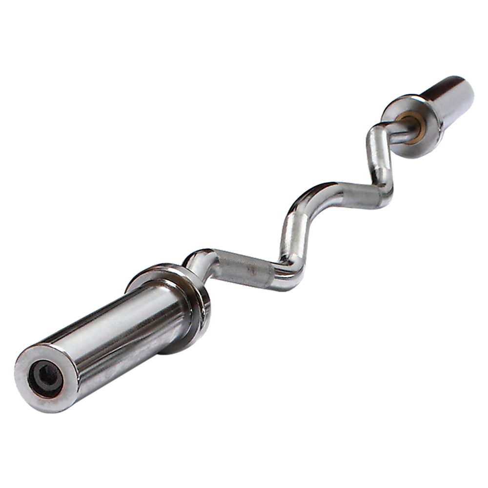 120cm Chrome Olympic EZ Curl Bar - Weightlifting Barbell for Home Gym Training V63-770285